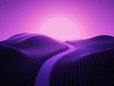 Neonwave Vaporwave Sunset