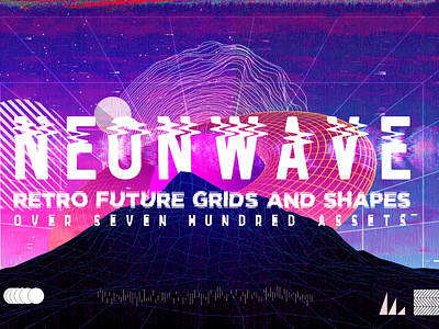 NeonWave Retro Future Grids and Shapes