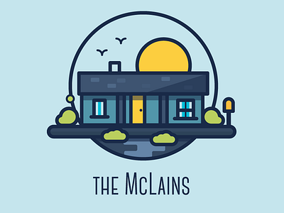 McLains Home flat home house icon line