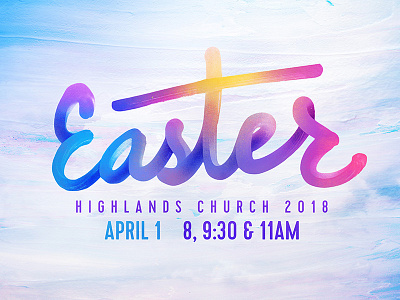 2018 Easter Hand Drawn Script 2018 calligraphy church color easter font gradient hand jesus krink script typeface