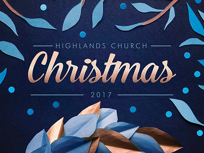 2017 Christmas Paper Cutout Leaves 2017 blue christmas church cutout gold highlands jesus leaf leaves paper