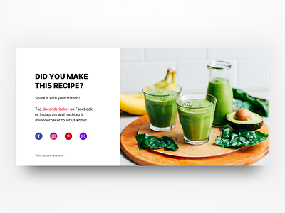 Social Share daillyui desktop design food blog social share