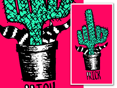 Prick cactus illustration sketch