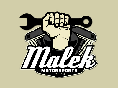 Malek Motorsports automotive body shop engine logo motorcycle motorsports sport