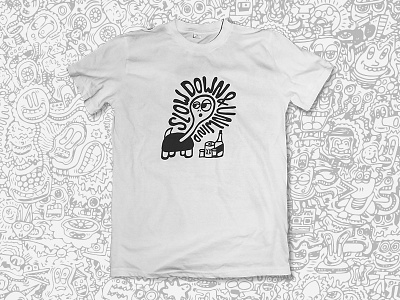 Slow Down & Unwind t-shirt blackandwhite character doodle drawing illustration ink sketch turtle