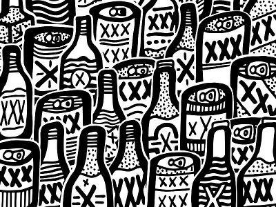 Beer Doodles alcohol beer black blackandwhite brewery doodle drawing illustration ink sketch stickers