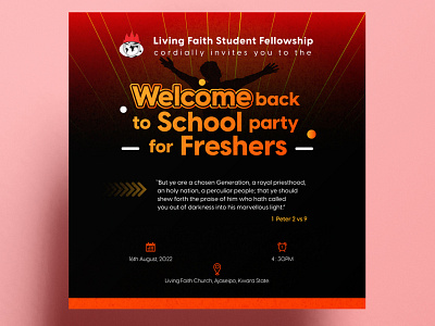 Living faith student fellowship flyer design