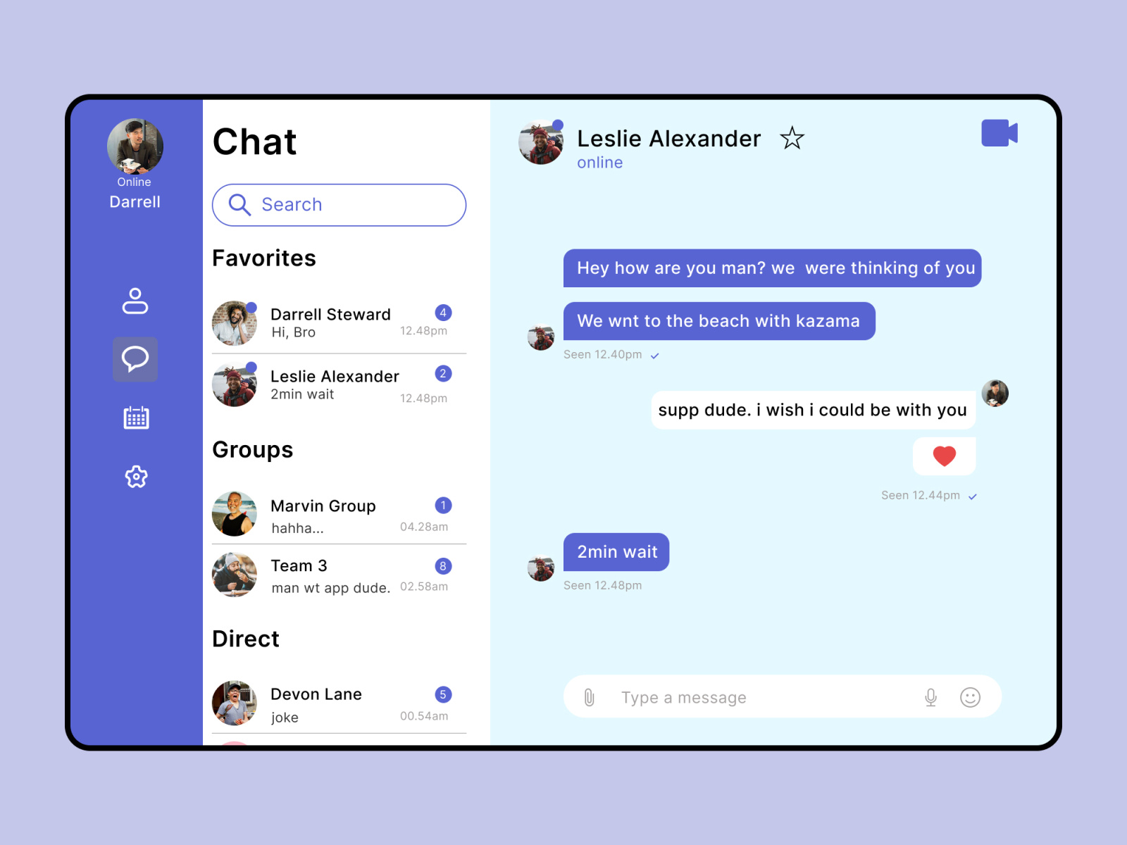Direct Messaging UI design by SARATH on Dribbble