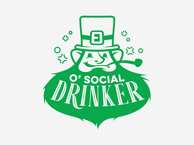 O' Social Drinker beard beer drink hat leprechaun pipe st pattys