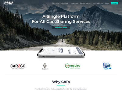 GOTO Global Website Site car carsharing green minimal neon responsive uiux web webdesign website