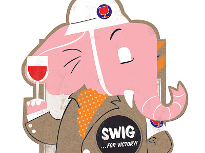 Civil Defense cold war elephant packaging retro wine