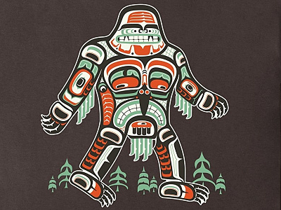 Formline Sasquatch bigfoot formline illustrator indian native american pacific northwest sasquatch