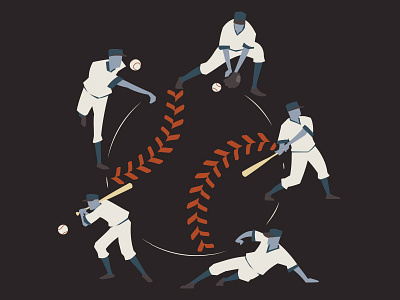 Baseball Dribbble ball baseball bat figures graphic illustrator player sports uniform