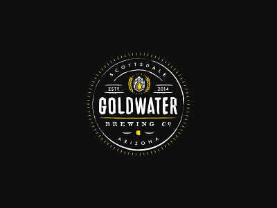 Goldwater Brewing Co. Emblem beer branding brewery craft beer hops identity logo