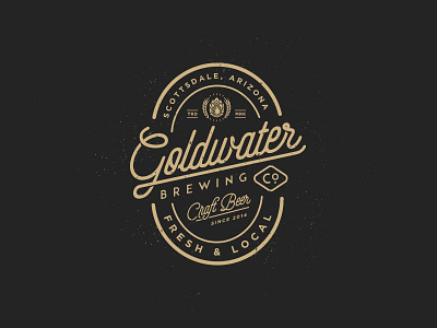 Goldwater Brewing Co. Craft Beer Design beer craft beer design identity logo logotype mark merch script shirt design symbol type
