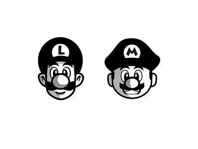 mario and luigi silhouette