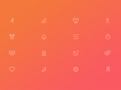 FitHub Icons fitness gradient iconography icons