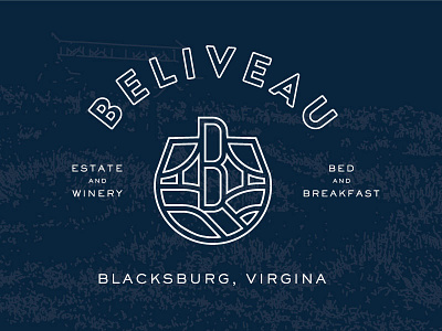 Beliveau Branding identity logo navy symbol typography wine