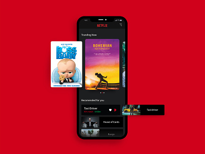 Netflix Remake app branding card daily design menu ui ux