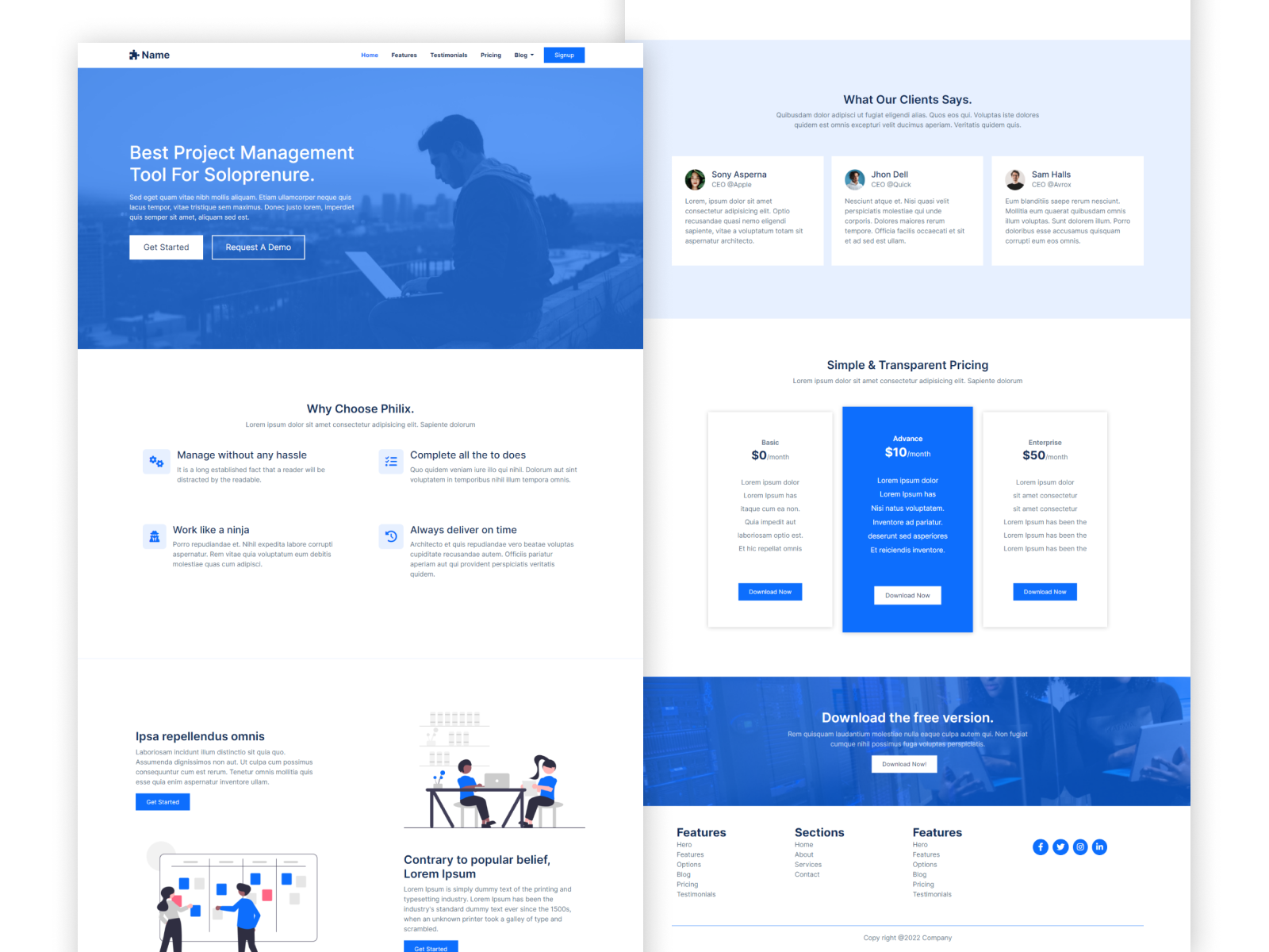 Philix--SaaS landing page by Amrin on Dribbble