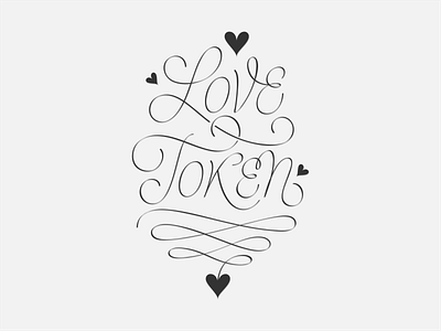 Love Token bezier curves decorative embellishment hearts lettering love script swirly valentine valentines day