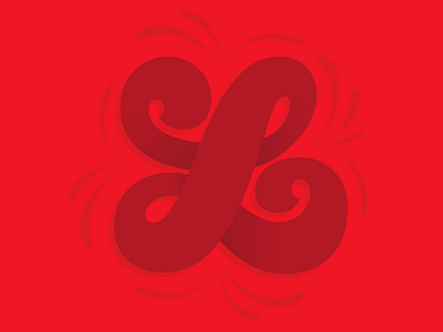 Letter L bold curvy design illustration lettering logo red script swirly typography vector