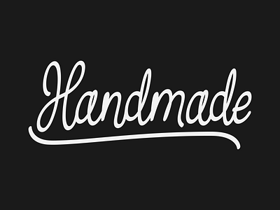 Handmade black white brush handdrawn handmade label lettering script sticker