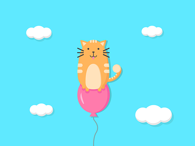 Fat Cat on Balloon balloon cat fat