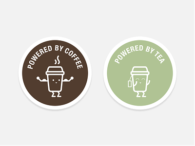 Powered by Drinks coffee power powered sticker stickers tea