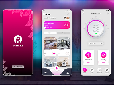 Domicile-(A smart home app) UI Design app appdesign figma graphic design ui