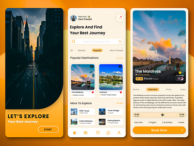 A Travelling App - UI Design