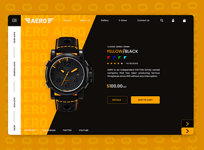 AERO - A Online Watch Store Website graphic design online shop ui uiux useinterface user experience watch webdesign website