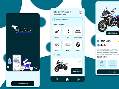 Bike Nest - A Bike Rental App UI app design design figma graphic design ui ui ux user interface