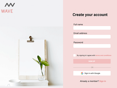 Signup page UI Design