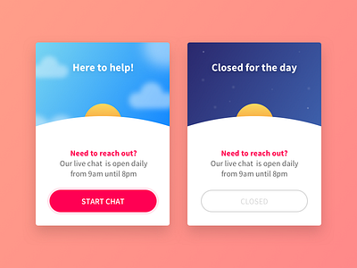 Live chat flash messaging 011 chat closed dailyui day flash message live chat night off on open sky