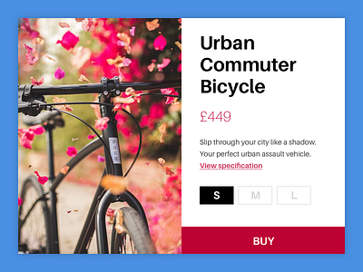 Urban commuter bicycle product card 012 bicycle bike buy dailyui e commerce ecommerce pink product red shop urban