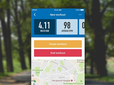 Workout tracker with map 041 dailyui end exercise pause record routine run share tracker upload workout