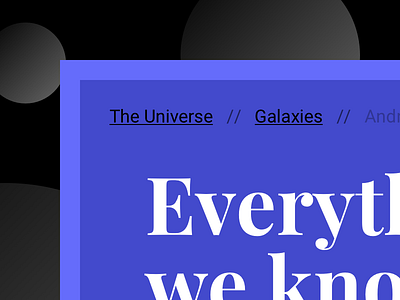 Typographic breadcrumb 056 breadcrumb dailyui galaxy navigation space typographic universe
