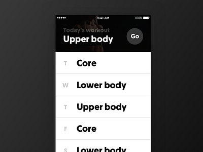 Simple daily workout app 062 black daily dailyui exercise simple workout
