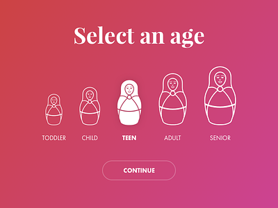 Select user type 064 age chain dailyui people russian dolls sequence type user type
