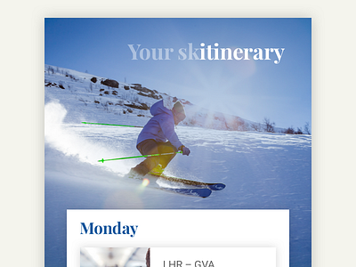 Skiing itinerary