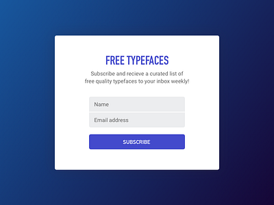 Form 82 blue dailyui fields form pop up subscribe typefaces