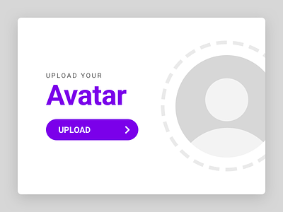 Upload your avatar modal 088 avatar button dailyui dialog lightbox modal person profile purple upload