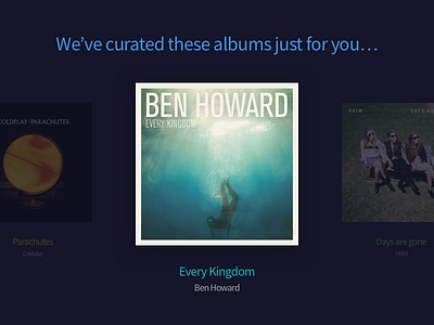 Curated for you 091 album album artwork browse curated dailyui music playlist scroller