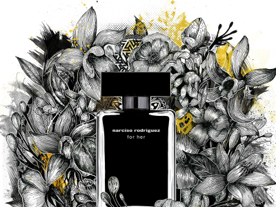 Parfum Illustration black graphic illustration ink parfume