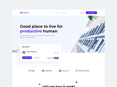 Clustypart - Hero section landing page