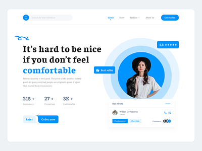 Fashion - Hero section clean clothes clothing fashion hero section home page landing page landingpage marketplace outfit streetwear style ui ux web website website design