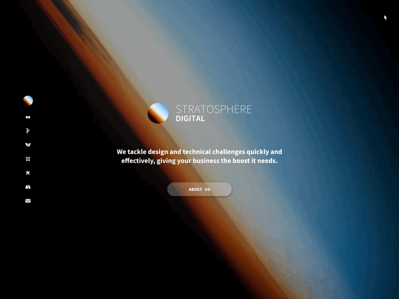 Stratosphere Digital Website: Page transition (~2015)