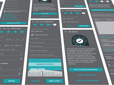 divvyDOSE App: Sign Up app cross platform interface material design ui web app