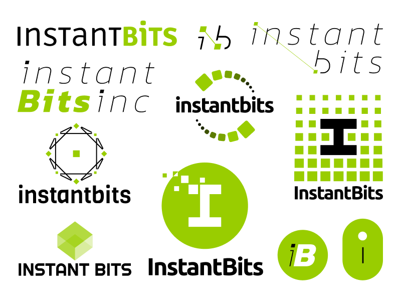 InstantBits Inc. Unused Logo Concepts by Michael Cook on Dribbble